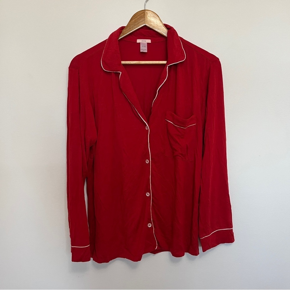 Eberjey Red Longsleeve Giselle Pajama Top Size Small